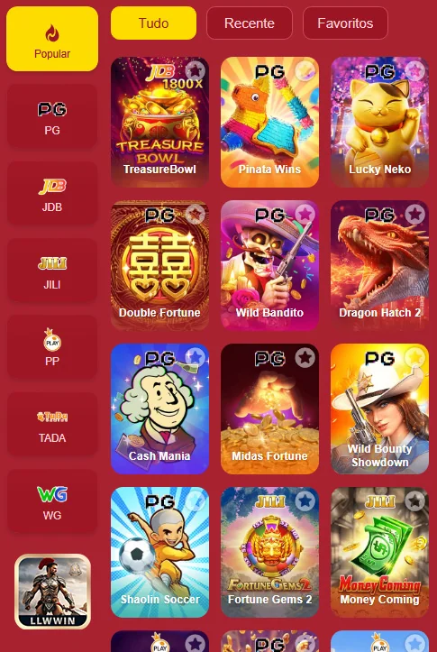 Usuário acessando serviços VIP no aplicativo llwwin